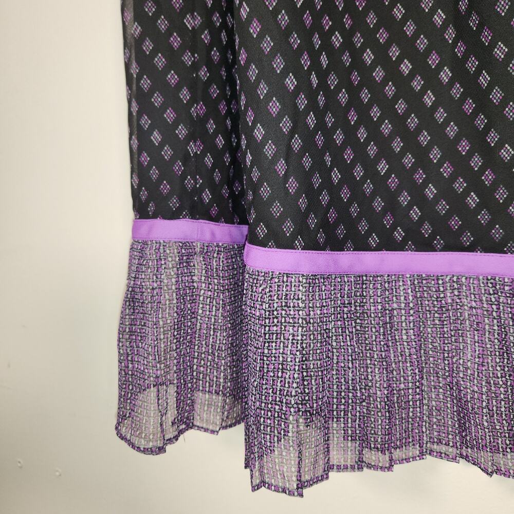 CATO Midi Skirt Women 18/20W Purple Black Sheer Ruffle Ethereal Whimsigoth Retro - Picture 7 of 11